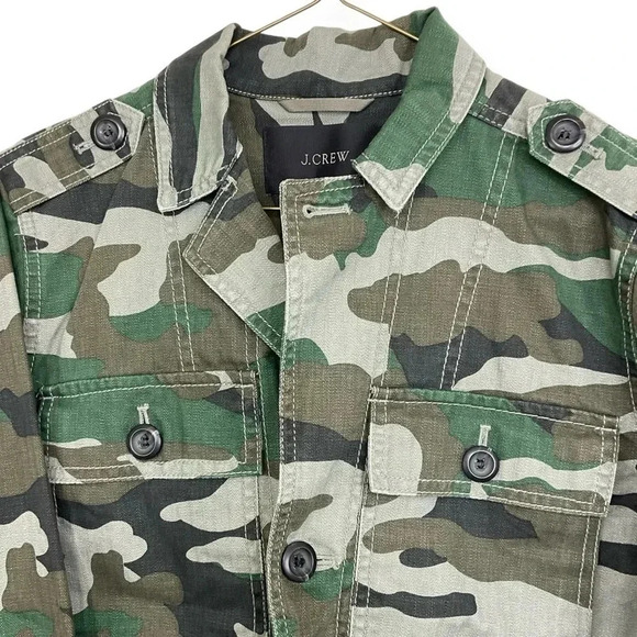 J. Crew Green Camo Camouflage Utility Jacket XS - Picture 3 of 7